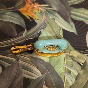 Gold and Turquoise Phone Charm